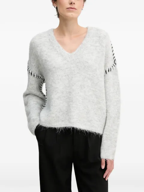Sandro Ferrone whipstitch-detail V-neck sweater