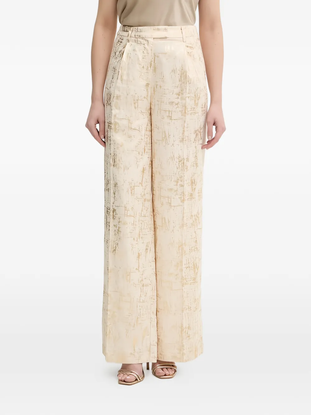 Silvian Heach Patterned Trousers In White
