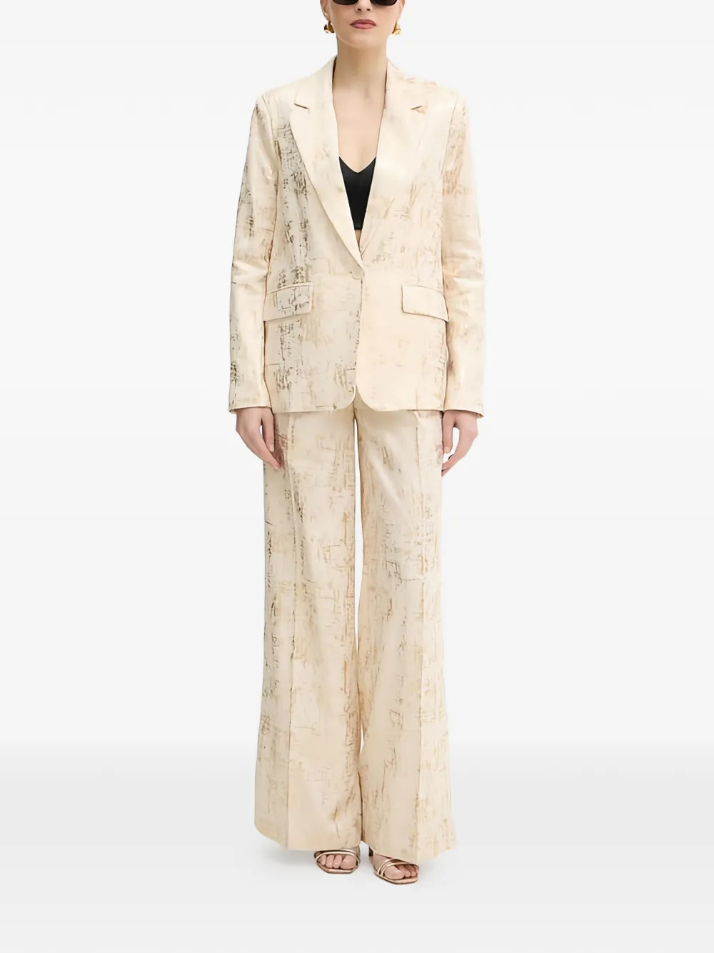Silvian Heach Patterned Trousers In White