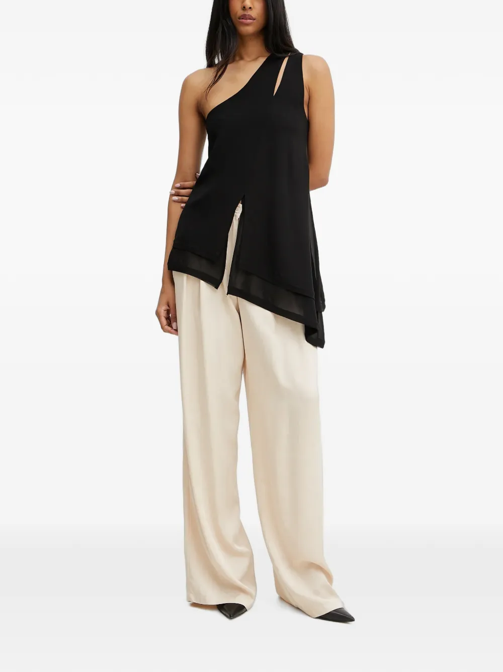 Silvian Heach Asymmetrische top met uitgesneden details Zwart
