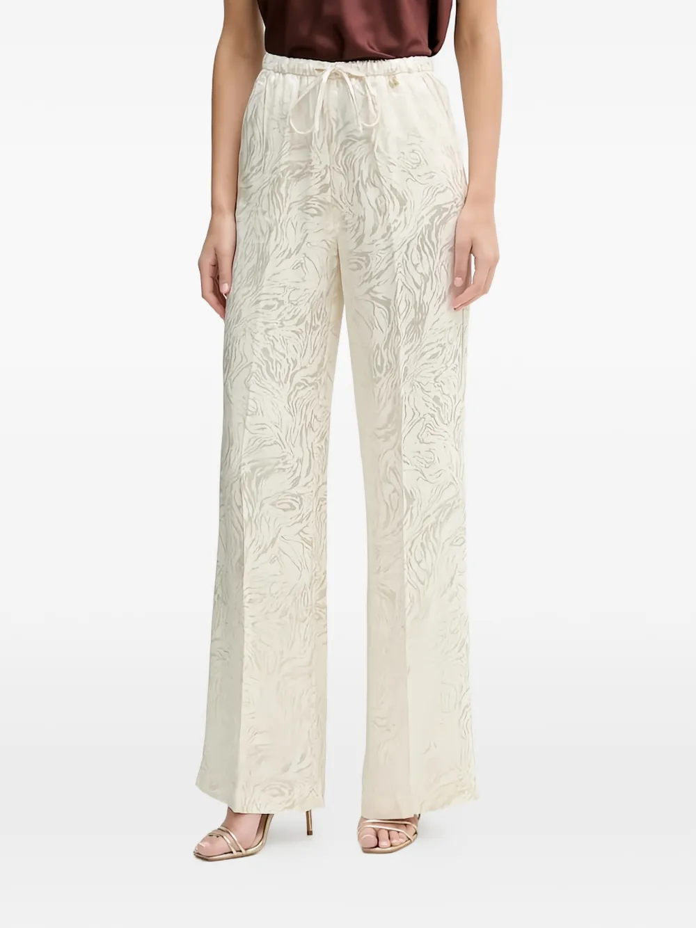 Silvian Heach patterned drawstring-fastening palazzo pants - Toni neutri