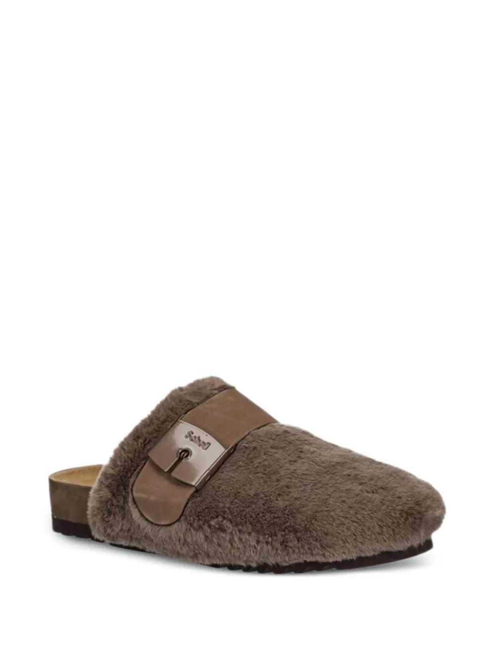 Scholl Alaska 3.0 slippers met gespband Bruin