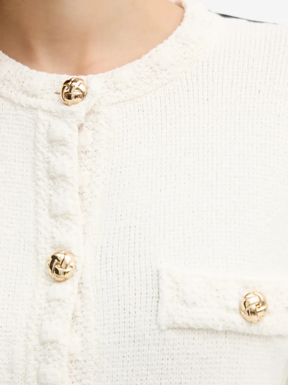 Silvian Heach scalloped button shirt Wit