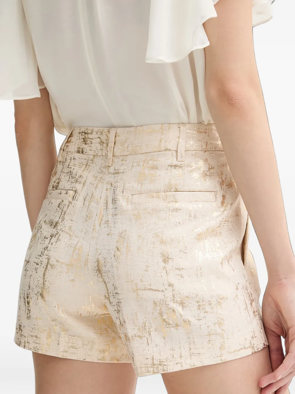 Silvian Heach Metallic shorts met print Beige