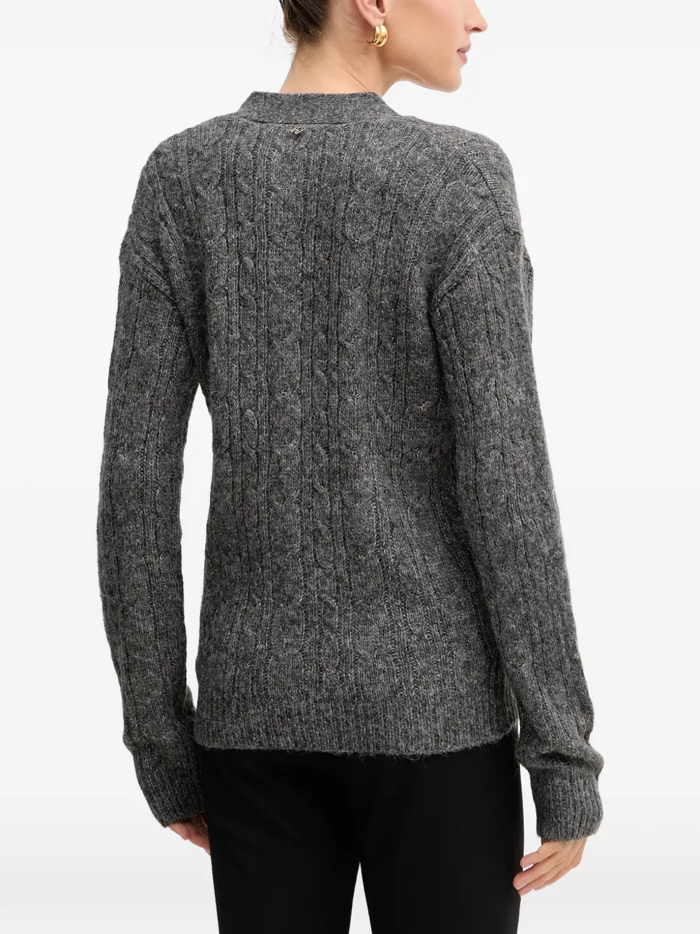 Silvian Heach cable-knit pocket cardigan Grijs