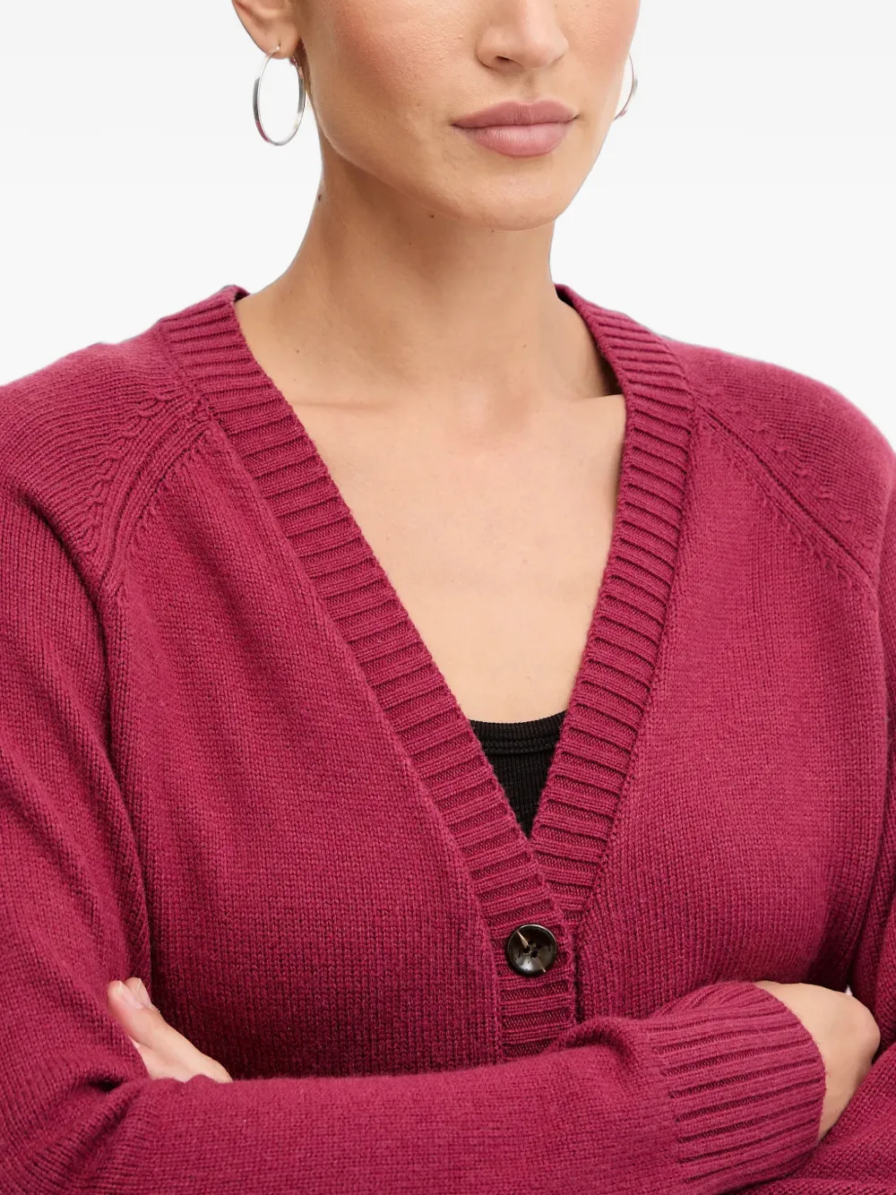 Silvian Heach Vest met V-hals en knoop Rood