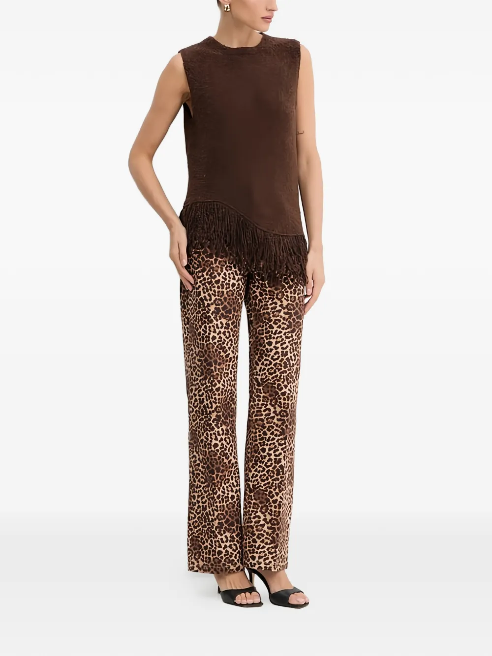 Silvian Heach Ronney jeans met dierenprint Beige