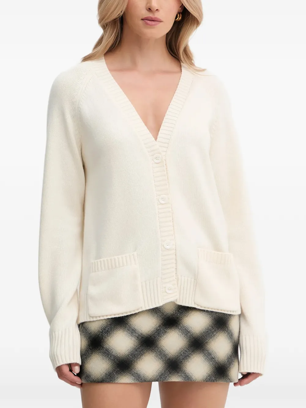 Silvian Heach Cardigan mit V-Ausschnitt - Nude