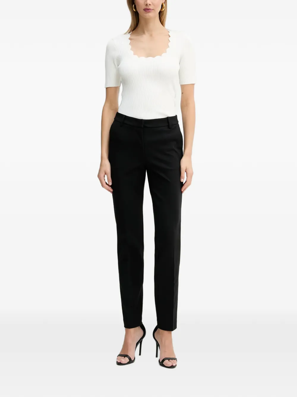 Silvian Heach Gewelfde geribbelde tanktop Wit