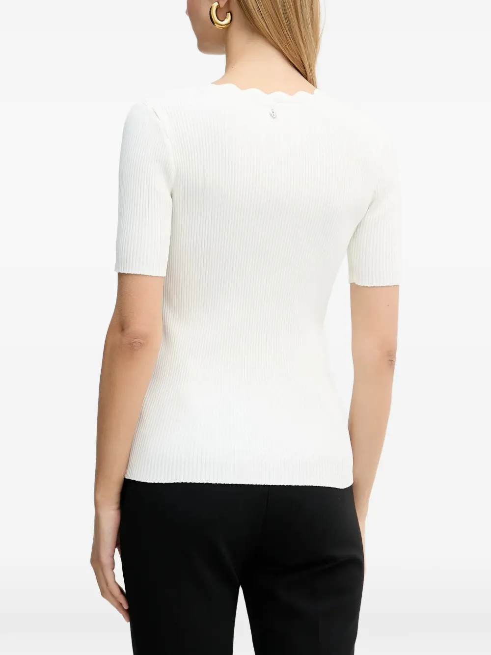Silvian Heach Gewelfde geribbelde tanktop Wit