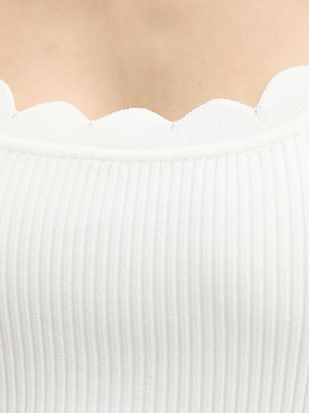 Silvian Heach Gewelfde geribbelde tanktop Wit