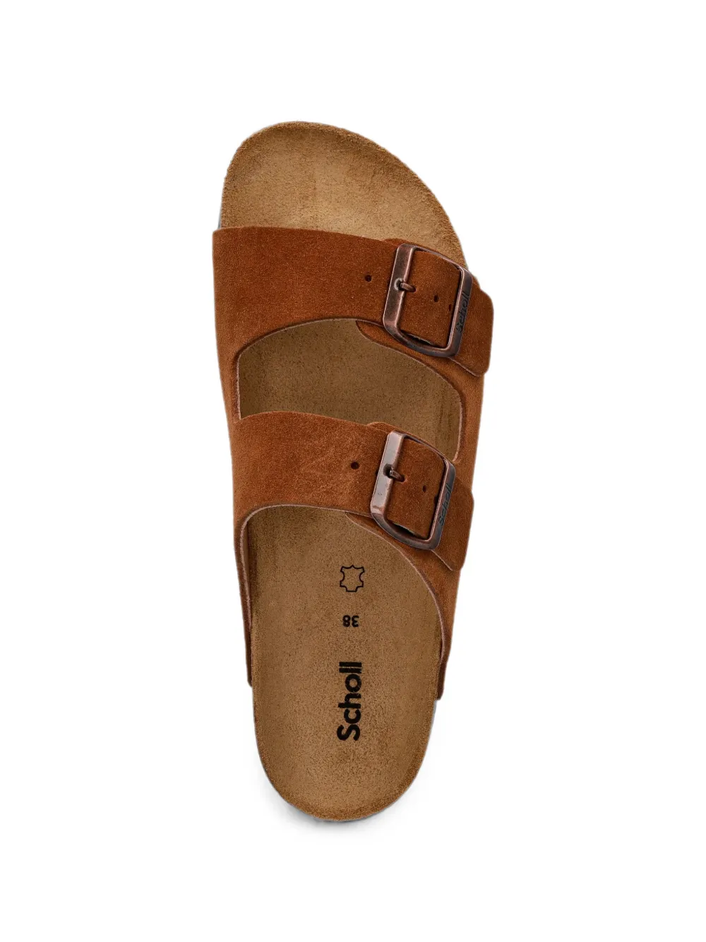 Scholl double buckle-strap slides Oranje