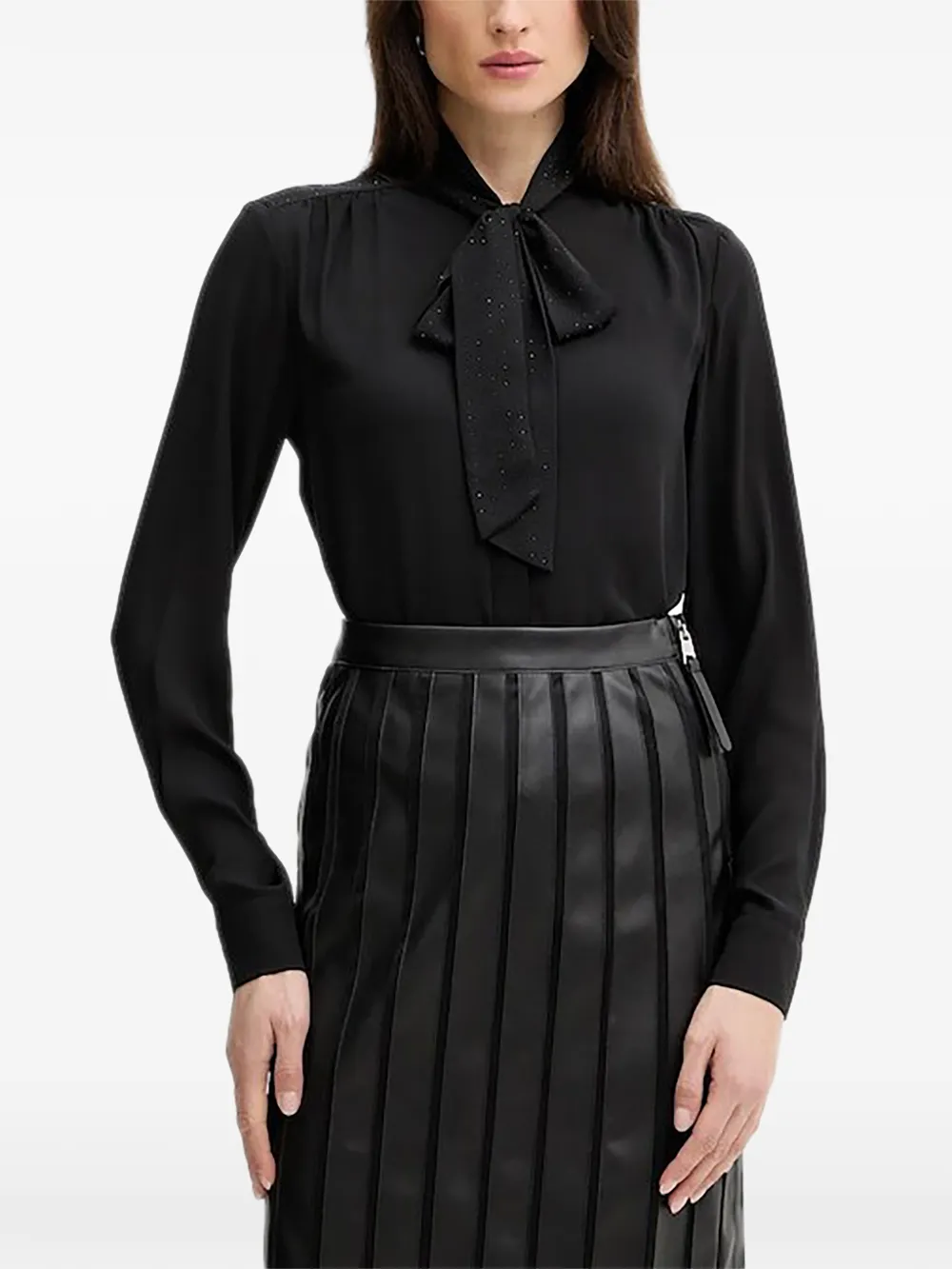 Silvian Heach tie-neck blouse - Nero