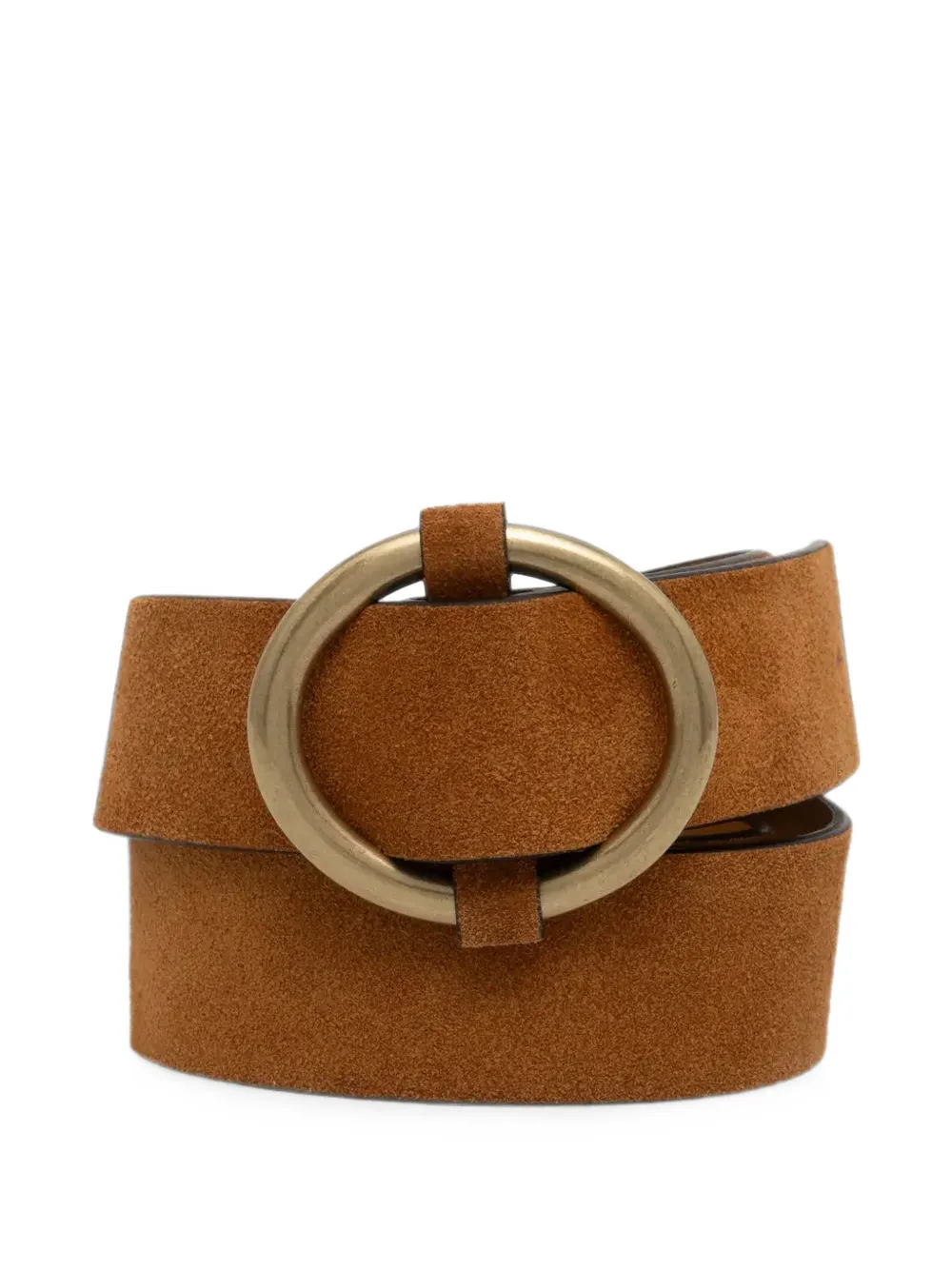 Sessùn round-buckle suede belt - Marrone
