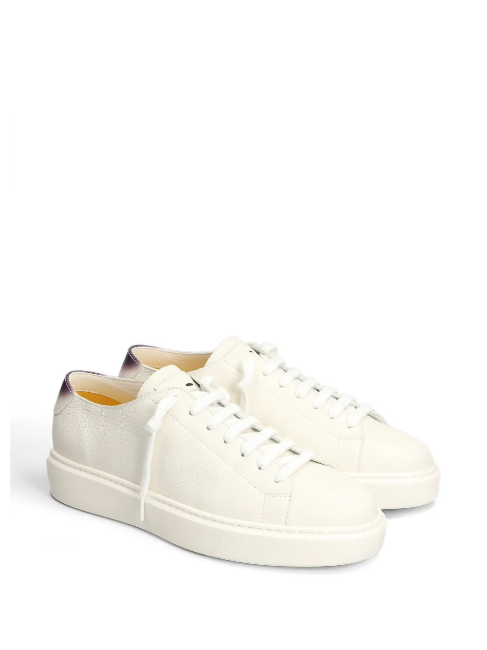 Doucal's pebbled-leather sneakers Wit