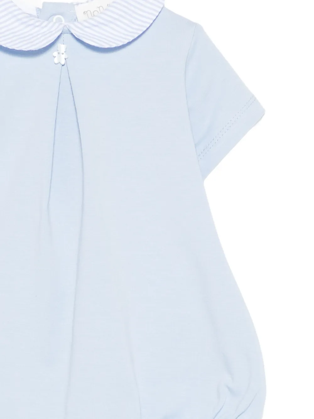  Nanan Striped-collar Romper - Blue 
