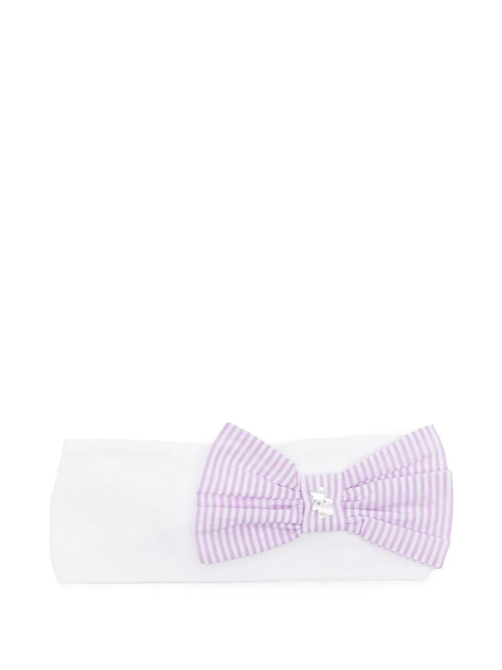 NANAN Lilla striped-bow headband - Bianco