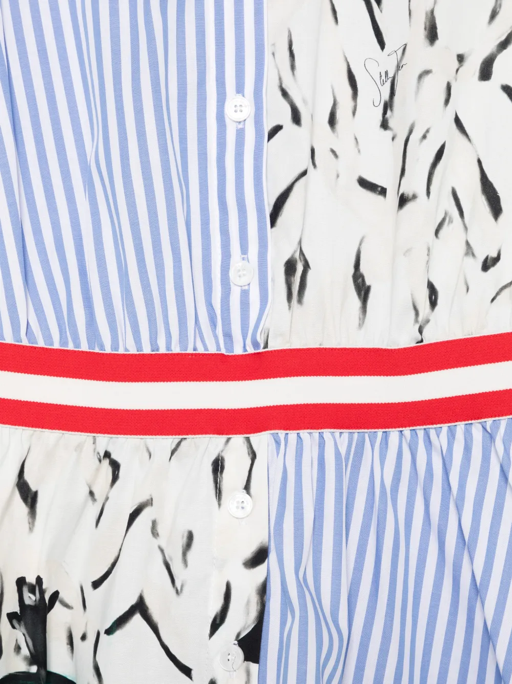 Stella Jean Kids Gestreepte jurk Wit