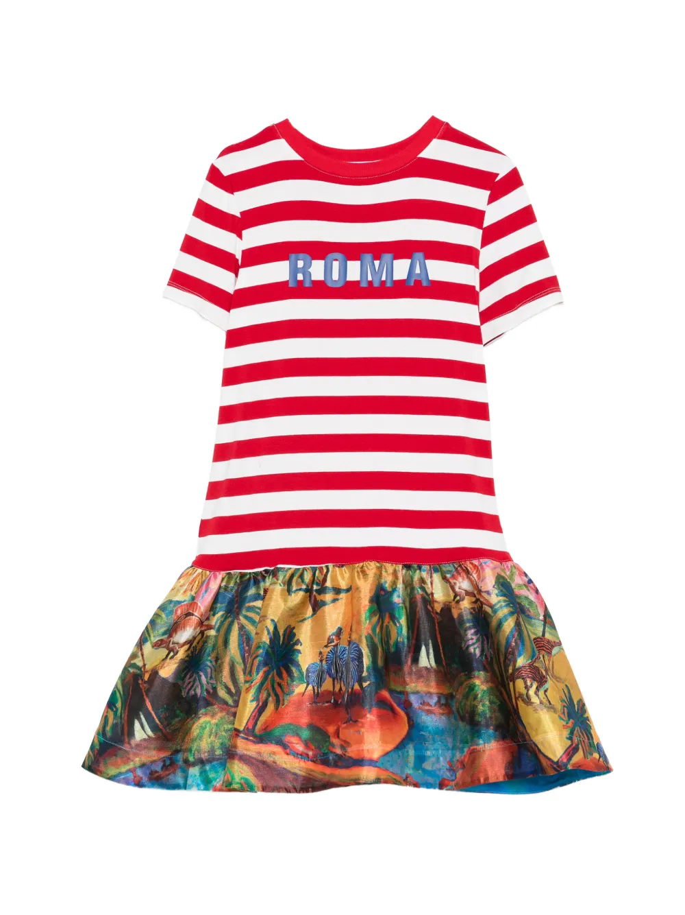 Stella Jean Kids striped dress - Rosso