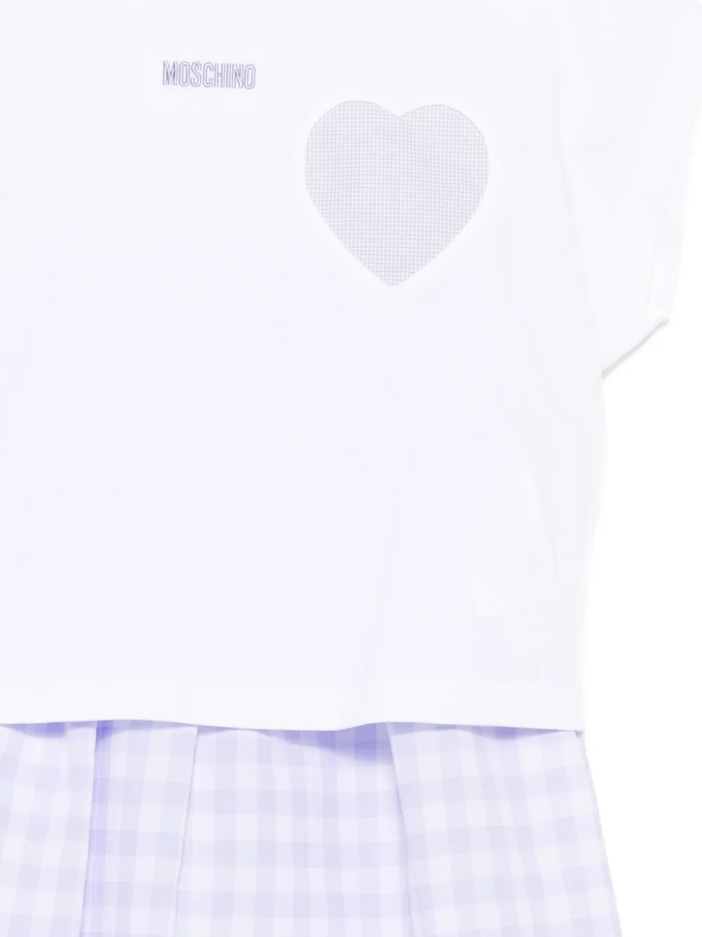 Moschino Kids Jurk met gingham-ruit en hart Wit