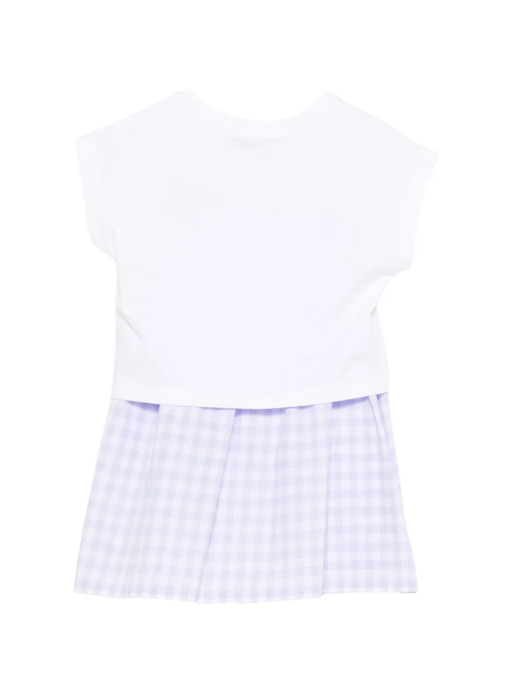 Moschino Kids Jurk met gingham-ruit en hart Wit