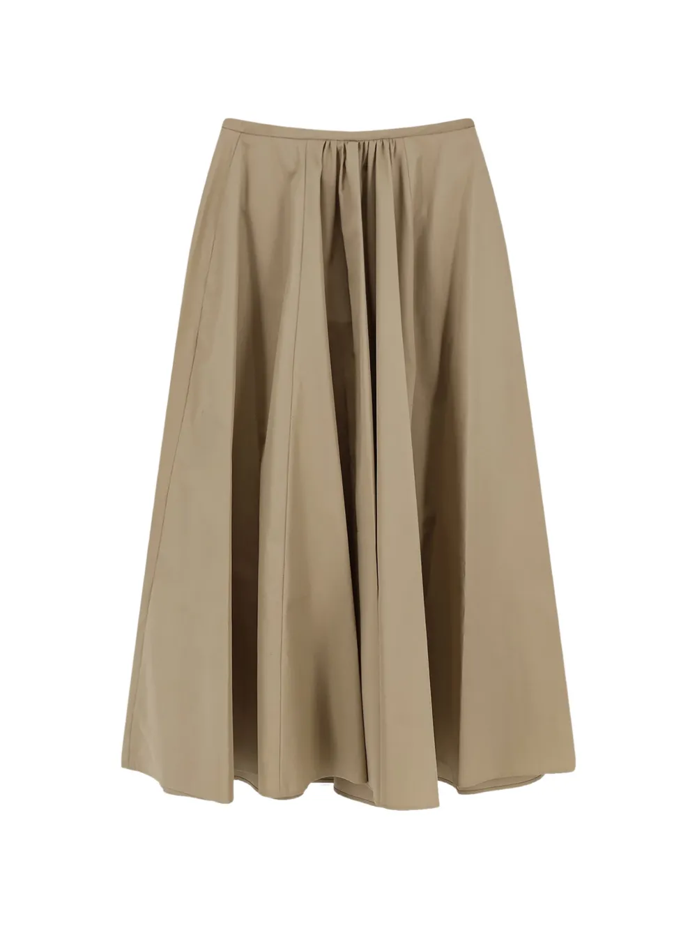 Aspesi Gathered Midi Skirt In Brown