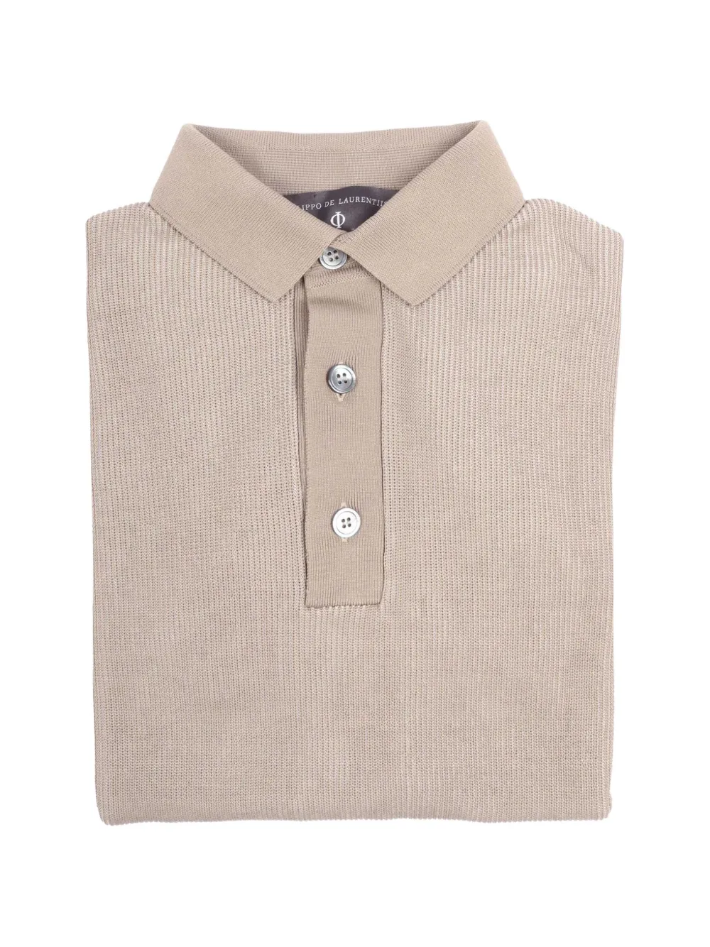 Filippo De Laurentiis ribbed-knit short-sleeve polo shirt - Toni neutri