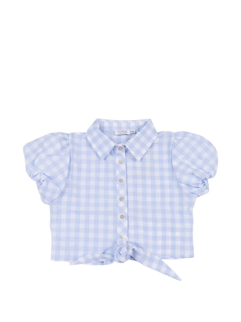 Magil Kids' Knot Gingham Shirt In Multi
