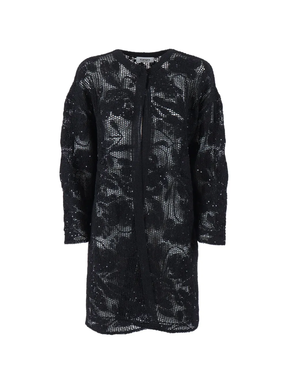 Kangra embroidered coat - Nero
