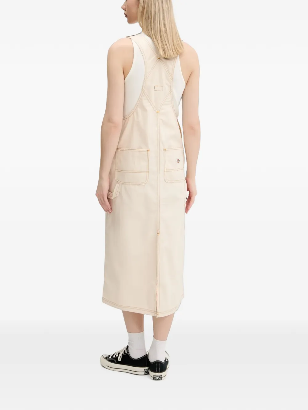 DICKIES Denim jurk met opgestikte zak Beige