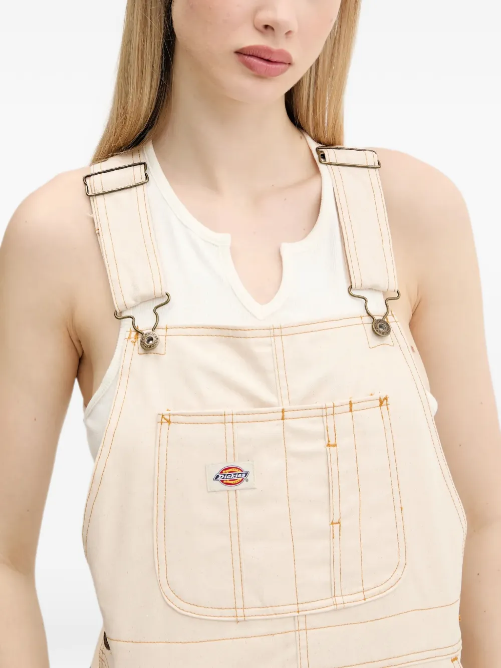 DICKIES Denim jurk met opgestikte zak Beige