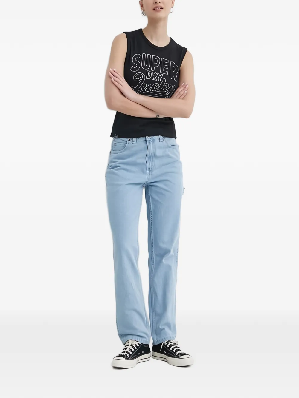 DICKIES Katoenen jeans met vijf zakken Blauw