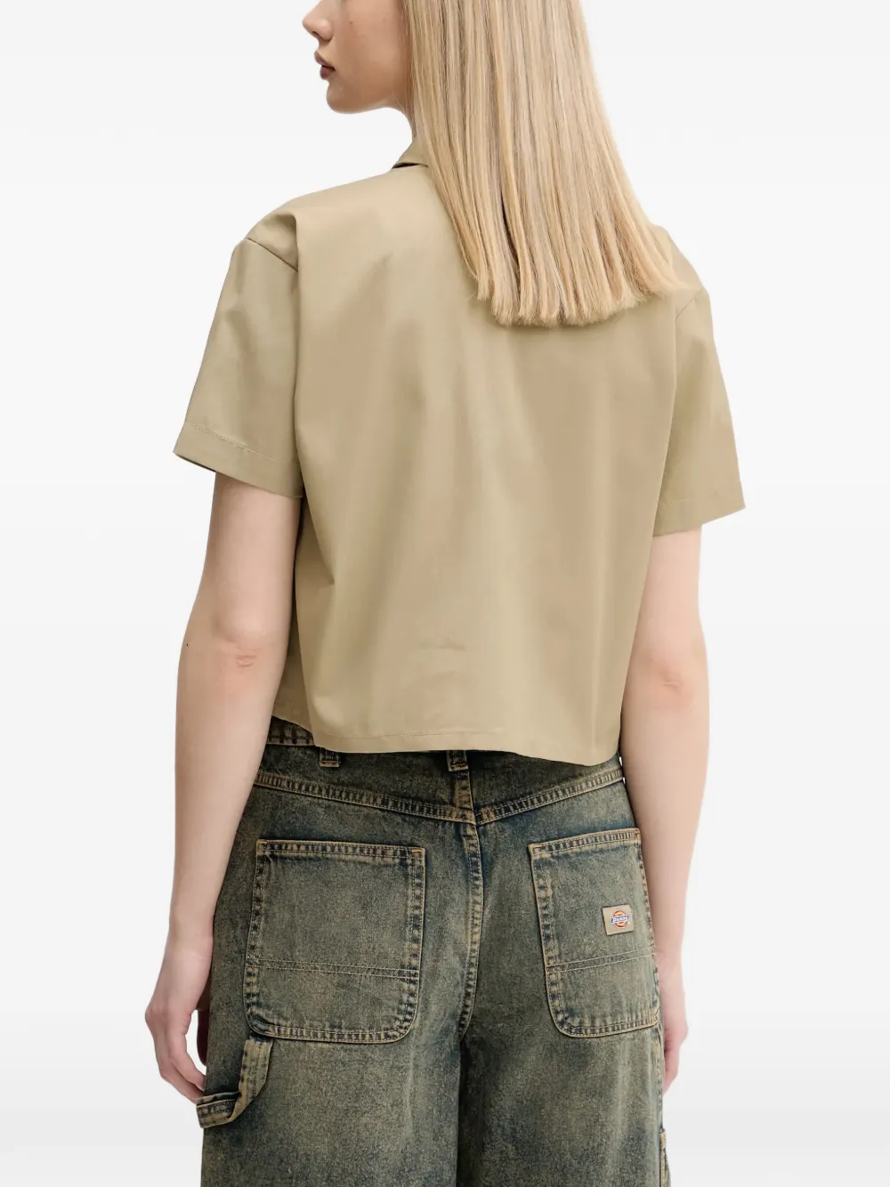 DICKIES blouse met klepzak en knoop Beige