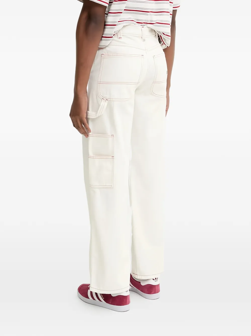 DICKIES Jeans met contrasterende stiksels Wit