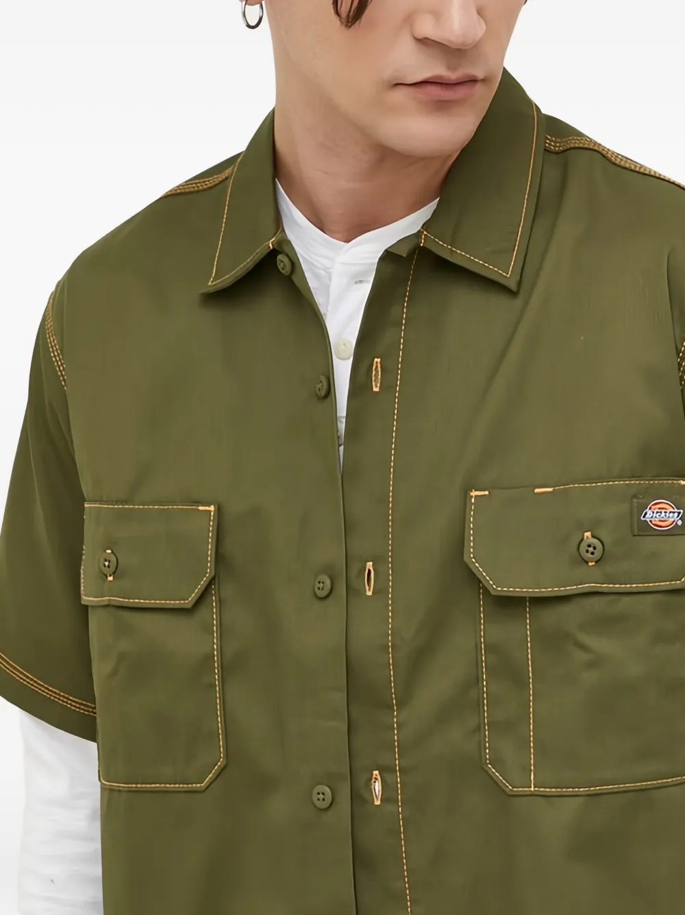 DICKIES chest-pocket stitch-detail Shirt | Green | FARFETCH