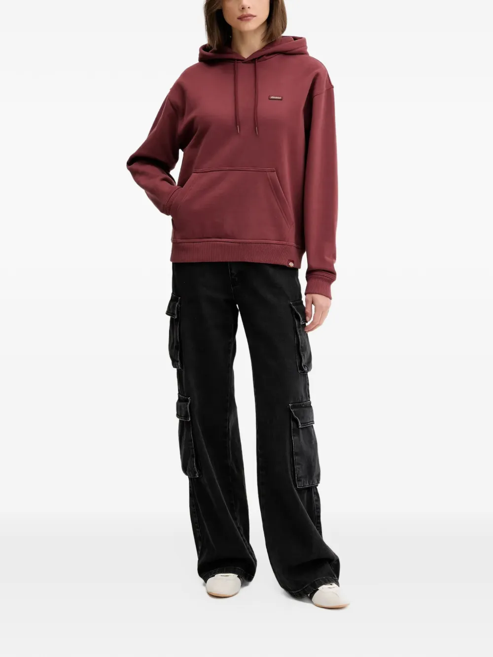 DICKIES Hoodie met logopatch Rood
