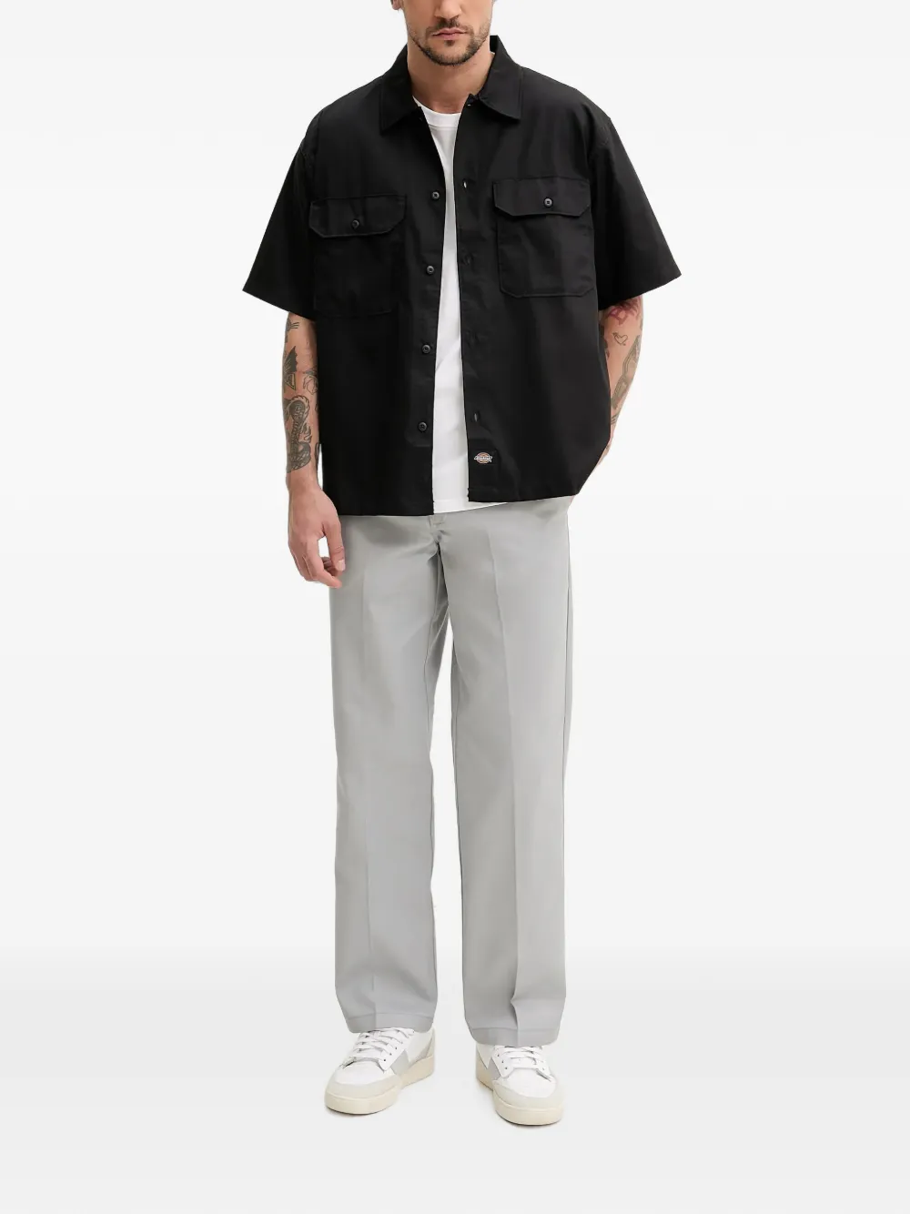 DICKIES Straight broek met logopatch Grijs