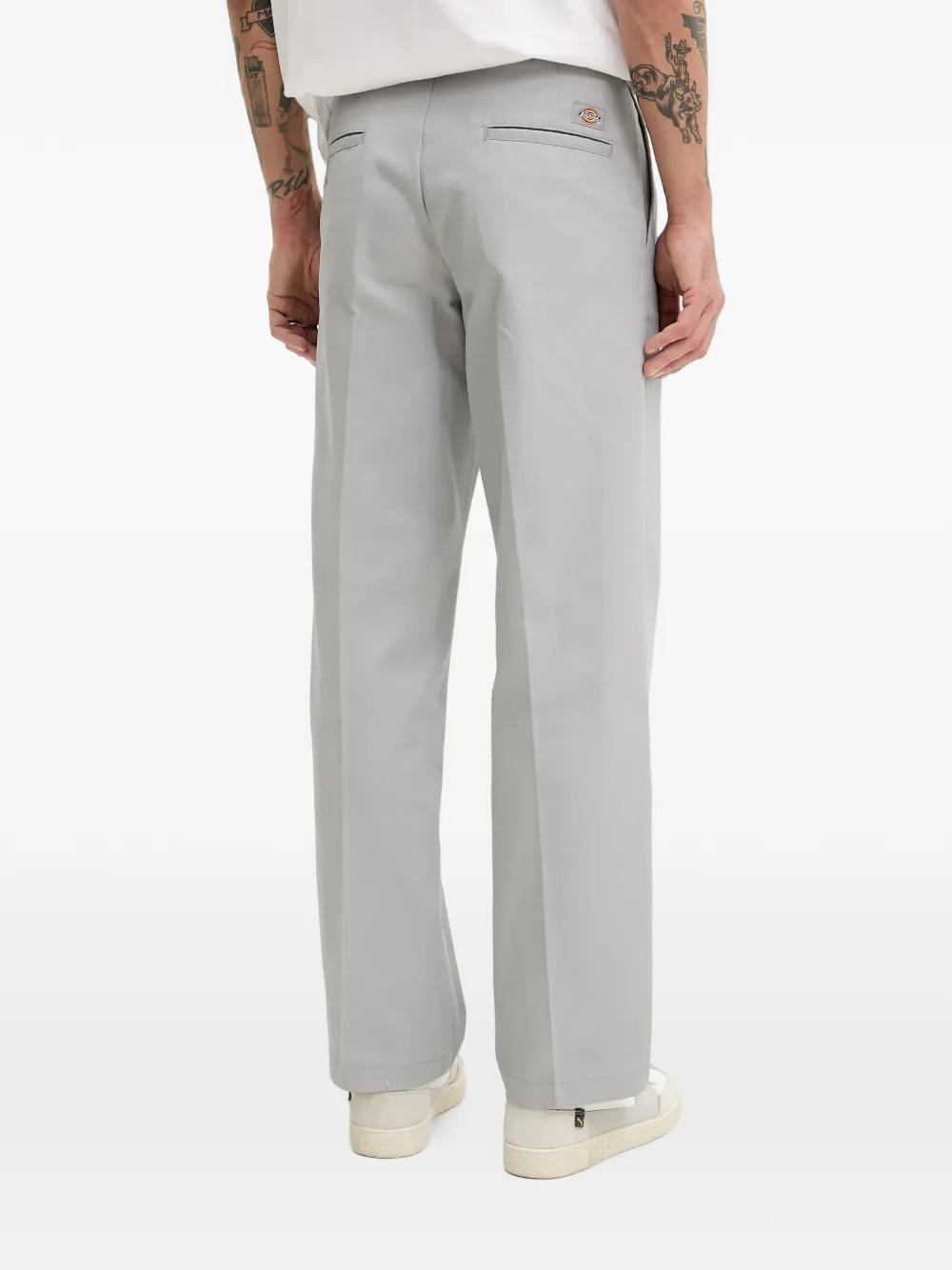 DICKIES Straight broek met logopatch Grijs