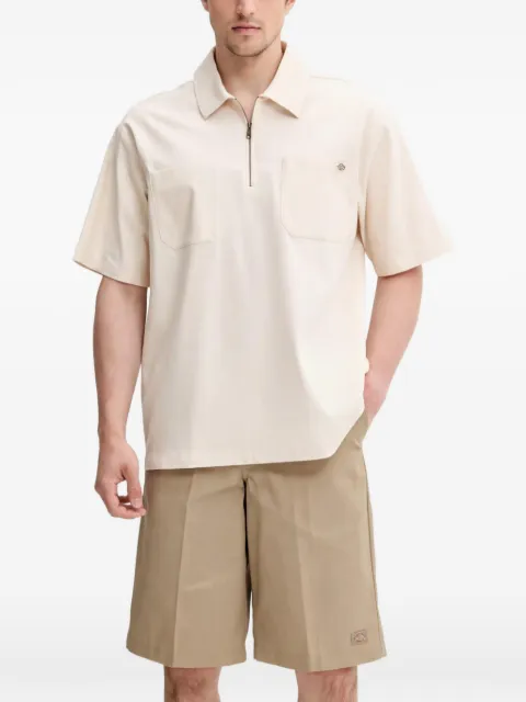 DICKIES half-zip logo-patch polo shirt