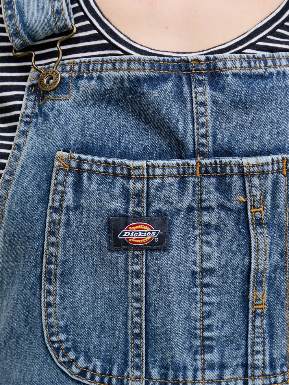 DICKIES pocket denim dress Blauw