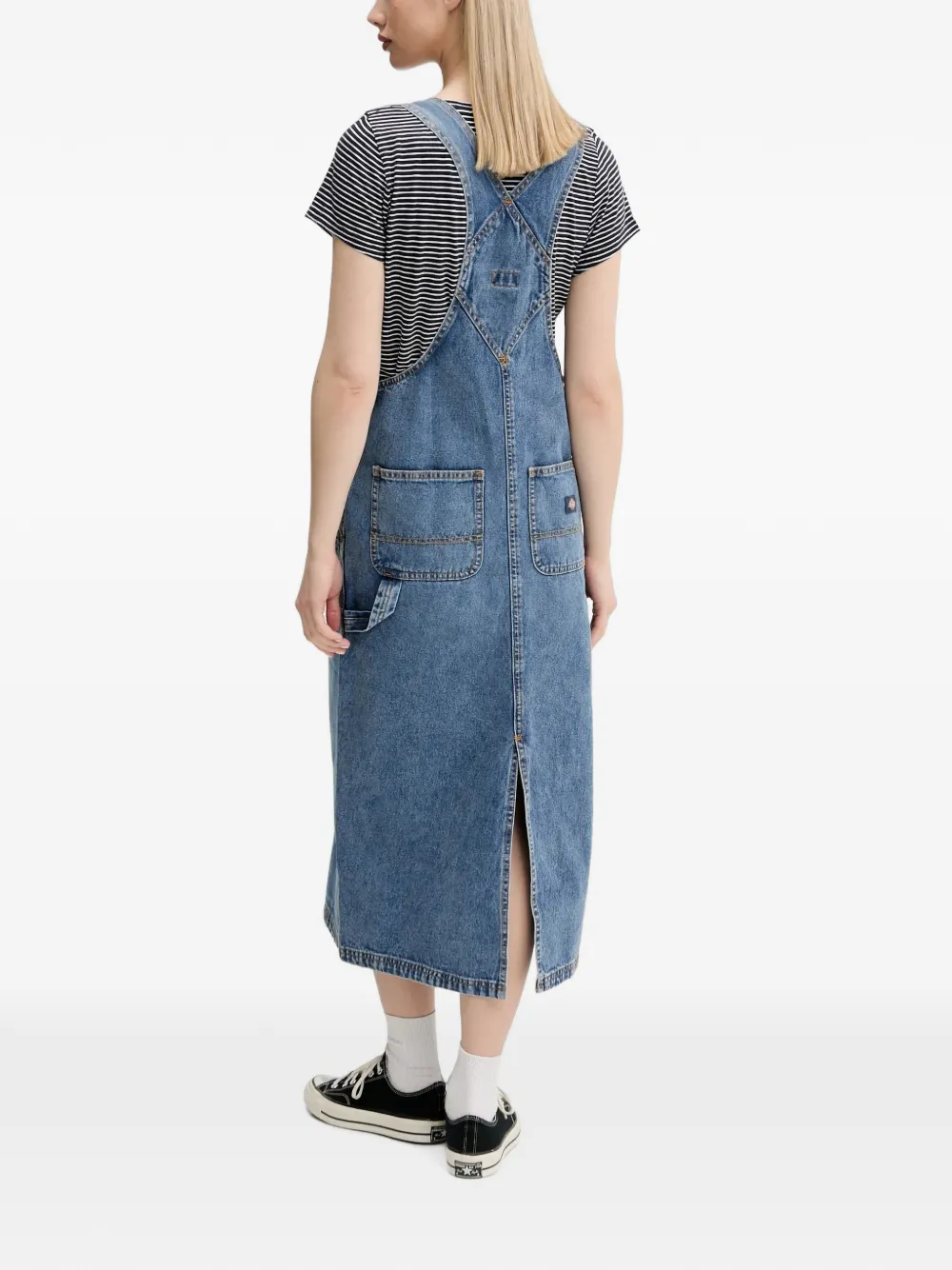 DICKIES pocket denim dress Blauw