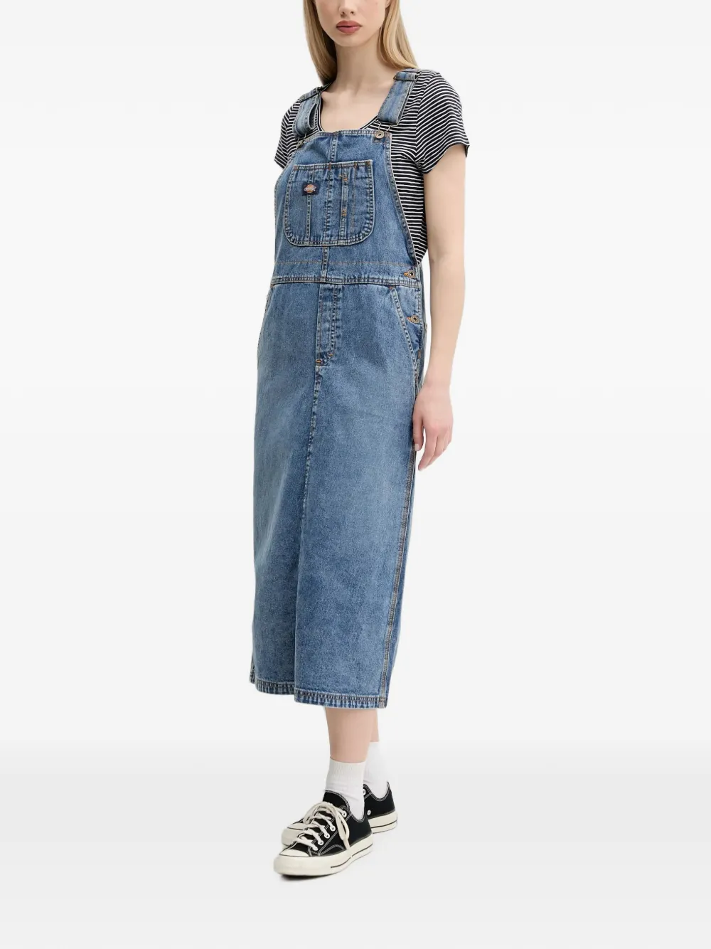 DICKIES pocket denim dress Blauw