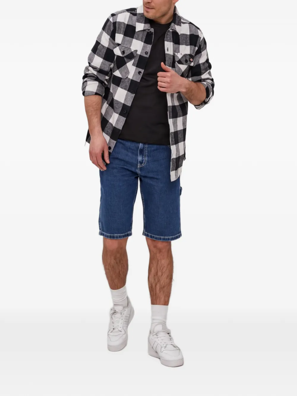 DICKIES Shorts met logopatch Blauw