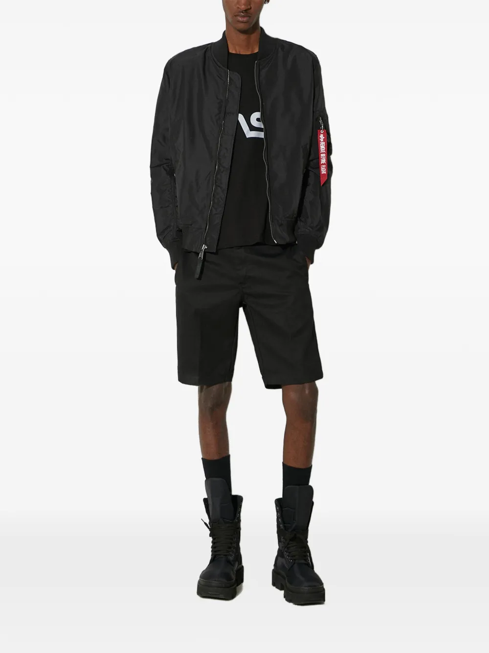DICKIES Shorts met logopatch Zwart