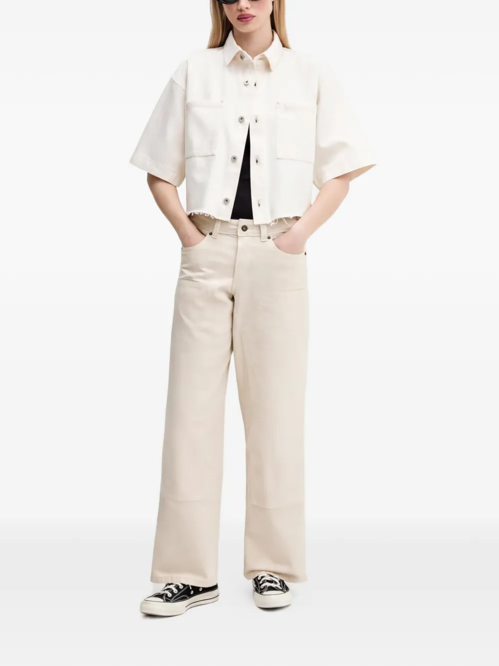 DICKIES Jeans met patch Beige