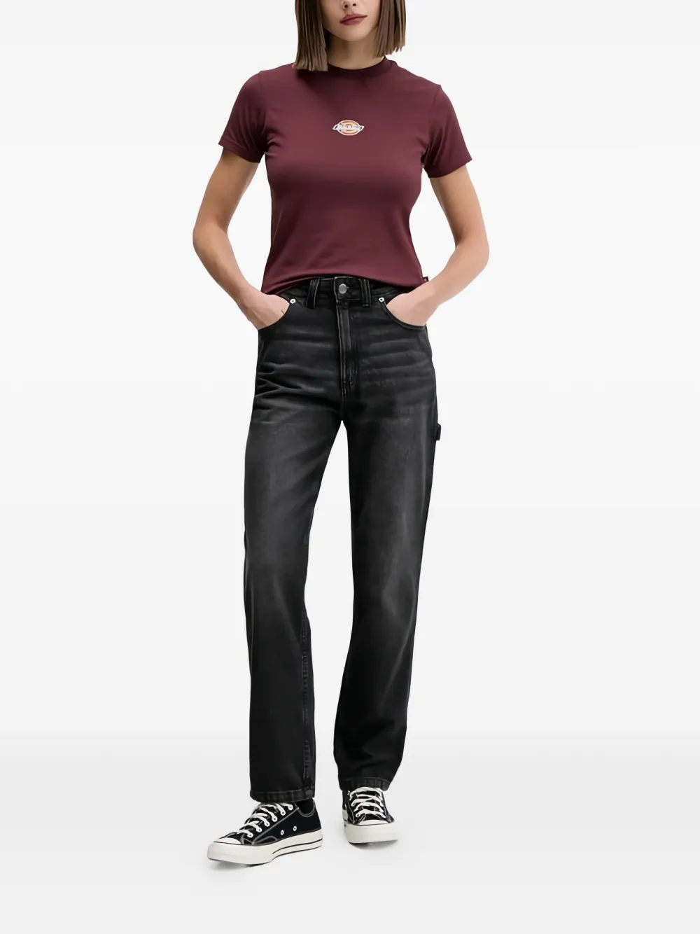 DICKIES Jeans met knoopsluiting Zwart
