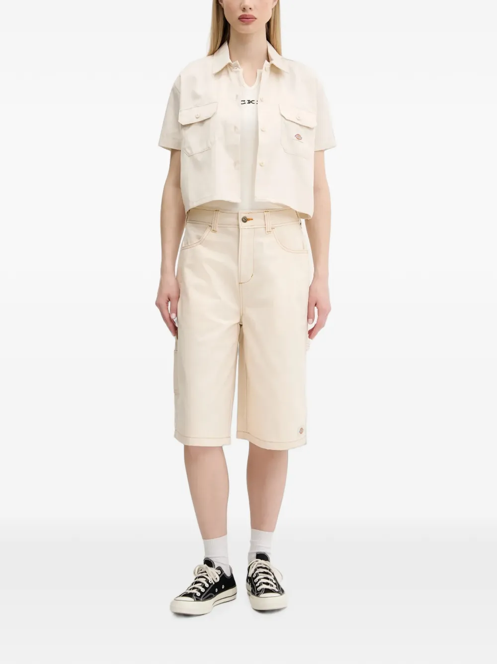 DICKIES Cargo shorts met contrasterende stiksels Beige