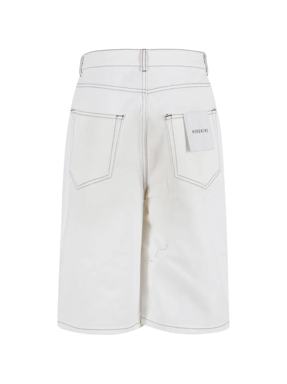 HERSKIND Emily shorts met contrasterend stiksel Wit