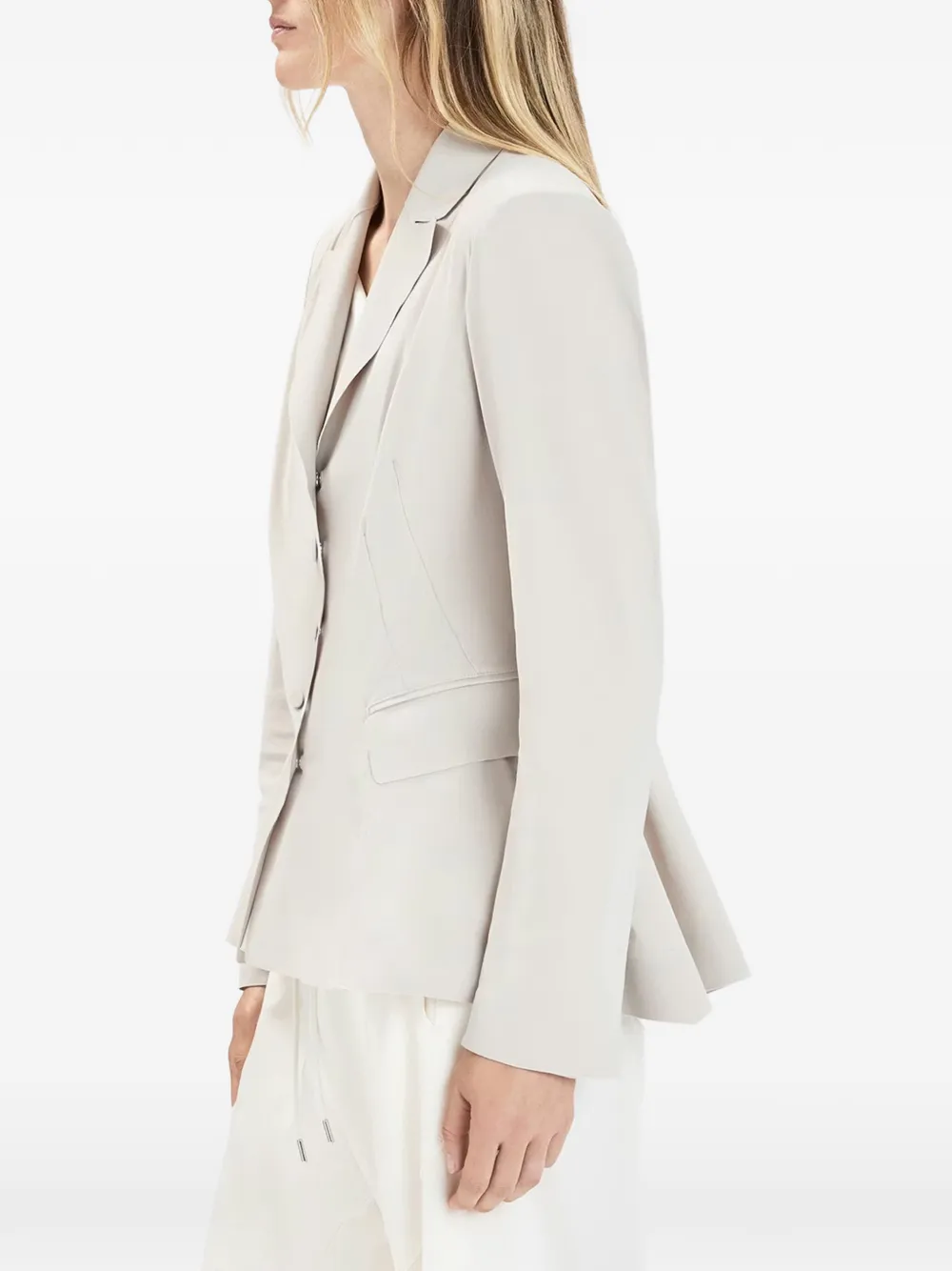  High Blogger Button Fitted Blazer - Grey 
