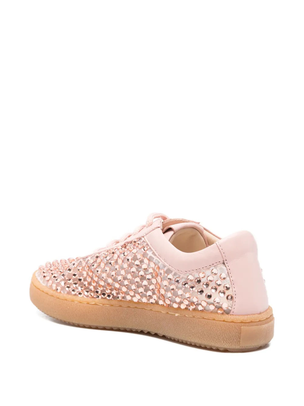Florens Leren sneakers met verfraaiing Roze
